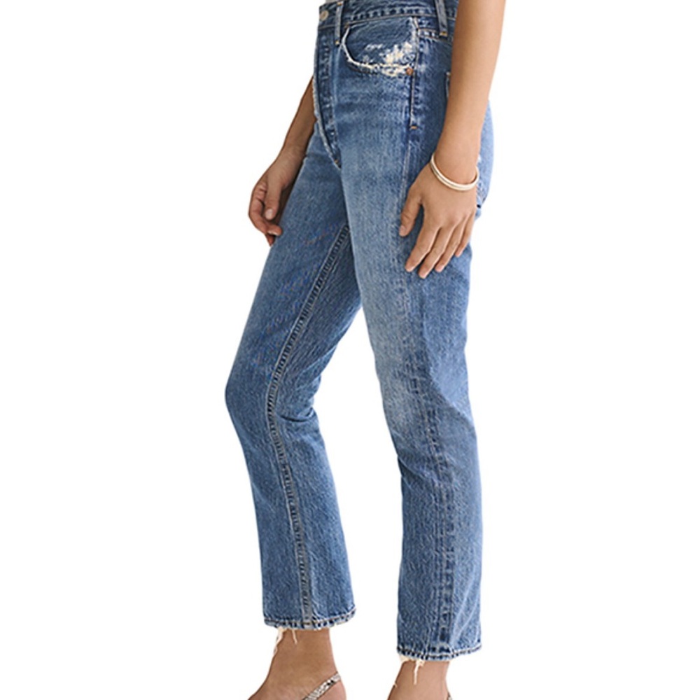 AGOLDE Riley Straight Cropped Jeans in Frequency size 25